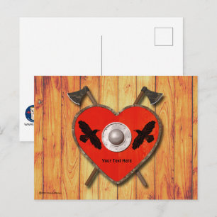 Viking Valentine - Raven Postcard Postkarte