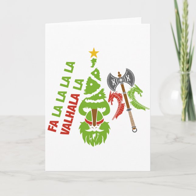 Viking Valhalla Weihnachtsfeiertag Feiertagskarte (Vorderseite)