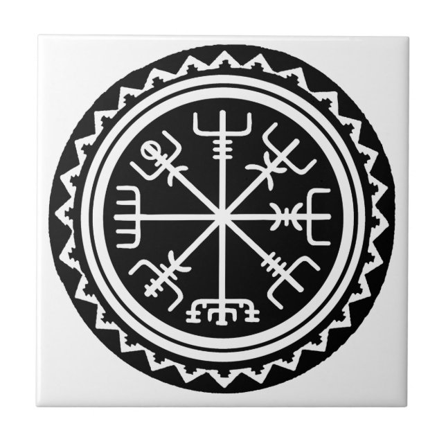 Viking Vegvisir Compass Fliese (Vorderseite)
