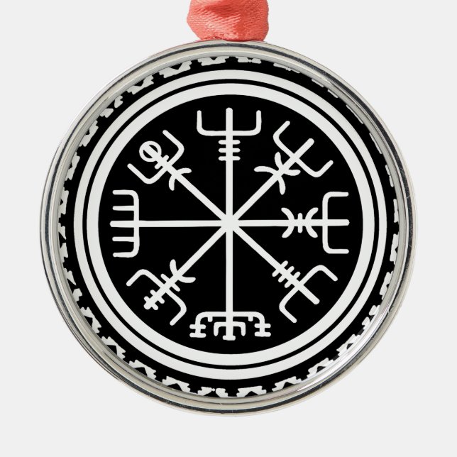 Viking Vegvisir Nautical Compass Ornament Aus Metall (Vorne)
