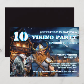 Viking Warrior Birthday boys fantasy theme Einladung