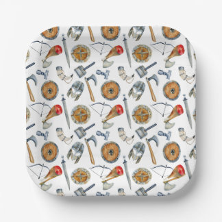 Viking Warrior Birthday Party Boys nordic theme Pappteller