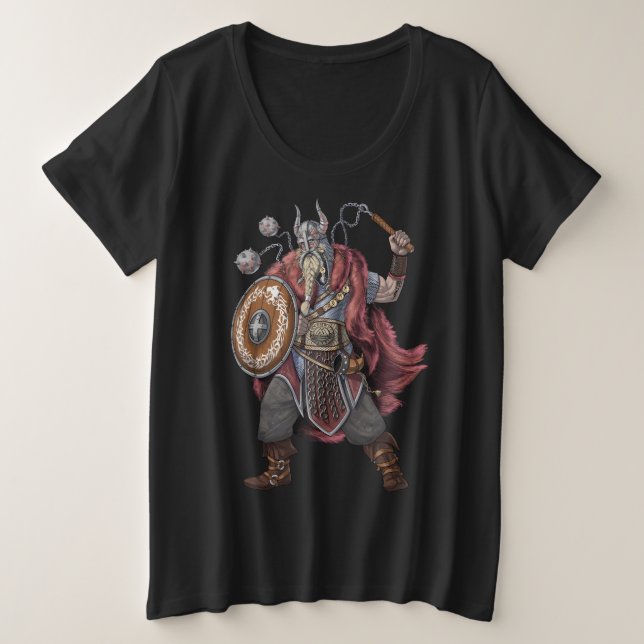 Viking Warrior Große Größe T-Shirt (Design vorne)
