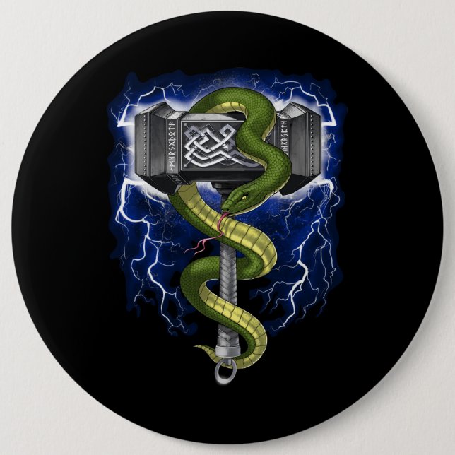 Viking Warrior Hammer Button (Vorderseite)