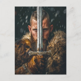 Viking Warrior in Authentic Attire Postkarte