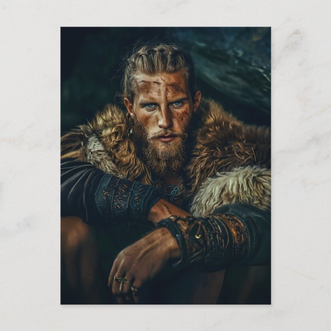 Viking Warrior in Authentic Attire Postkarte (Vorderseite)