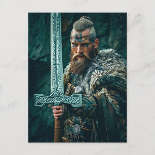 Viking Warrior in Authentic Attire Postkarte