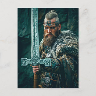 Viking Warrior in Authentic Attire Postkarte