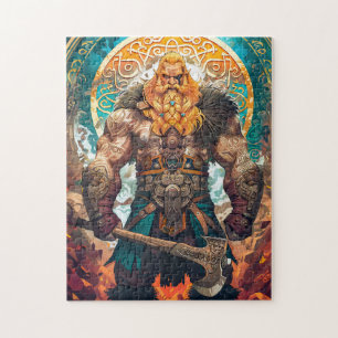 Viking Warrior mit Ax Norse Mythology Comic