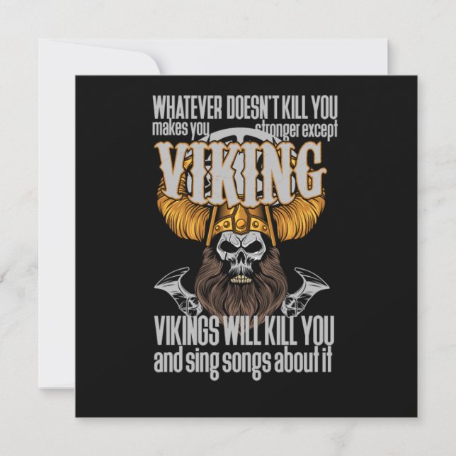 Viking Warrior Nordic Norse Mythology Valhalla Gif Einladung (Vorderseite)