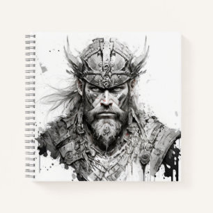 Viking Warrior Portrait Painting Historische Art Notizbuch