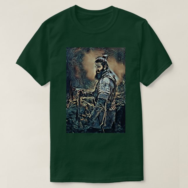 Viking warrior raider with axe digital art picture T-Shirt (Design vorne)