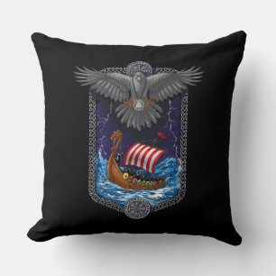 Viking Warrior Ship Raven Kissen