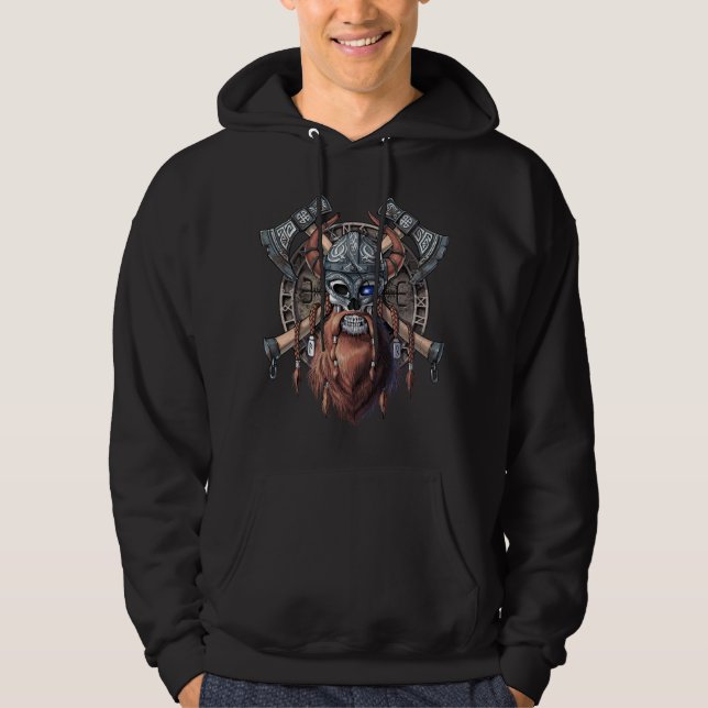 Viking Warrior Skull Hoodie (Vorderseite)