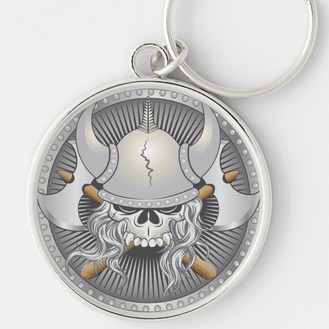 Viking Warrior Skull Schlüsselanhänger (Vorne)
