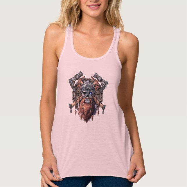 Viking Warrior Skull Tank Top (Vorderseite)