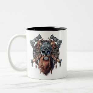 Viking Warrior Skull Zweifarbige Tasse
