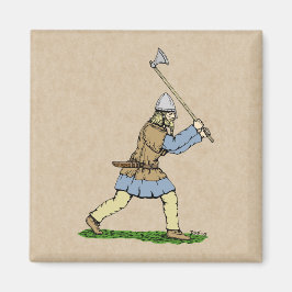 Viking Warrior Wielding Broad Ax Magnet