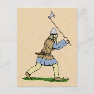 Viking Warrior Wielding Broad Ax Postkarte