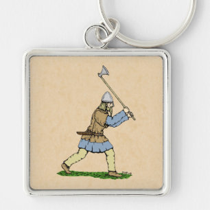 Viking Warrior Wielding Broad Ax Schlüsselanhänger
