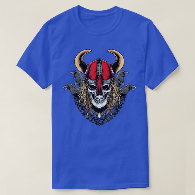Viking Warrior With Raven  T-Shirt (Design vorne)