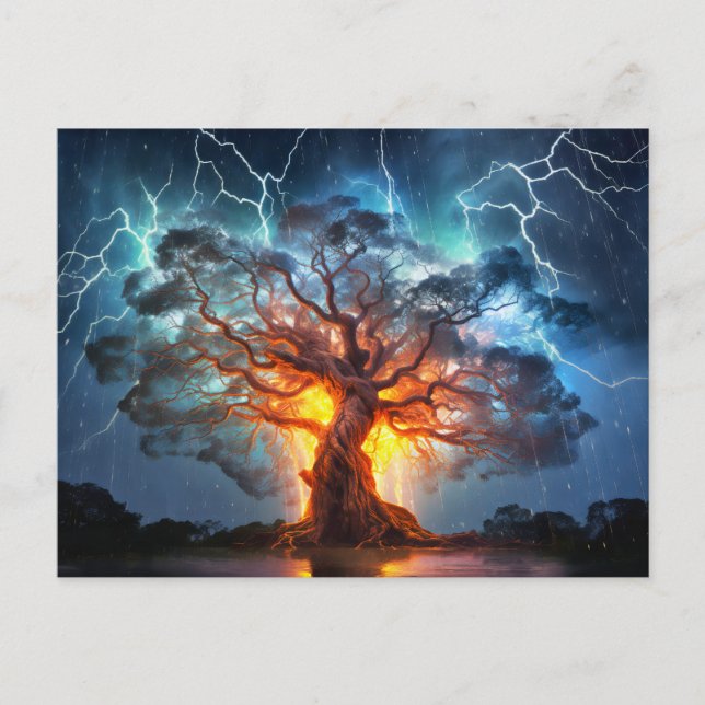 Viking Wold tree Yggdrasil at Ragnarök Postkarte (Vorderseite)