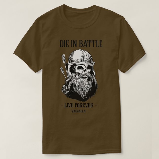 Vikings Design Vintag Valhalla Warrior T-Shirt (Design vorne)