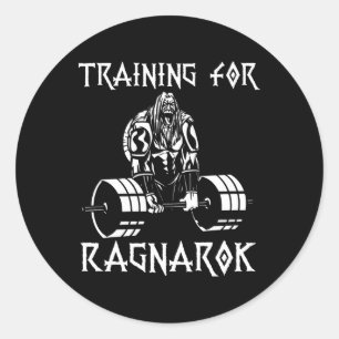 Vikings Workout Outfit Deadlift Nordic Man Gift Runder Aufkleber
