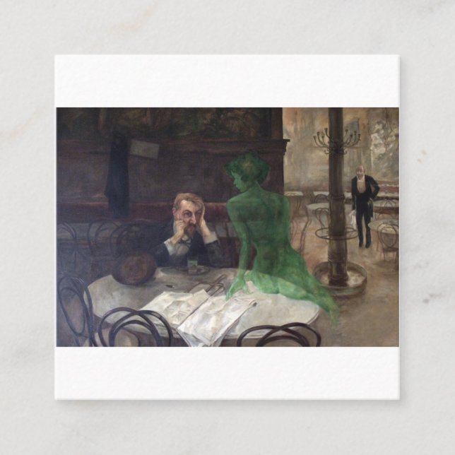 Viktor Oliva The Absinthe Drinker Quadratische Visitenkarte (Vorderseite)