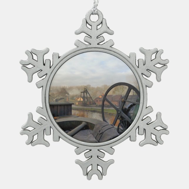 VIKTORIANISCH ALD ENGLAND UK SCHNEEFLOCKEN Zinn-Ornament (Vorderseite)