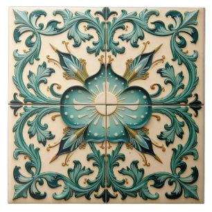 Viktorianisch Aquamarine Laurel Fliese