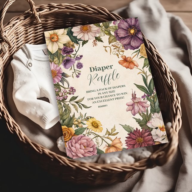 Viktorianisch Art Nouveau Baby Duschdiapper Raffle Begleitkarte (Von Creator hochgeladen)