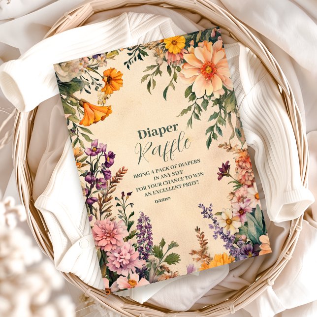 Viktorianisch Art Nouveau Baby Duschdiapper Raffle Begleitkarte (Von Creator hochgeladen)