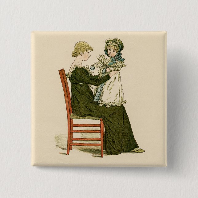 Viktorianisch Baby Greenaway Mother Button (Vorderseite)