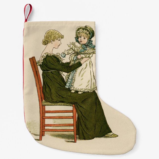 Viktorianisch Baby Greenaway Mother Kleiner Weihnachtsstrumpf (Vorderseite)