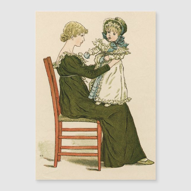Viktorianisch Baby Greenaway Mother Magnetkarte (Vorderseite)