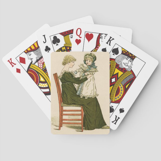 Viktorianisch Baby Greenaway Mother Spielkarten (Rückseite)