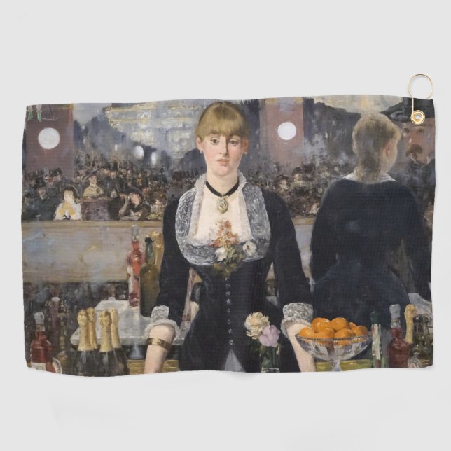 Viktorianisch Barmaid Girl in Folies Bergere, Fran Golfhandtuch (Horizontal)