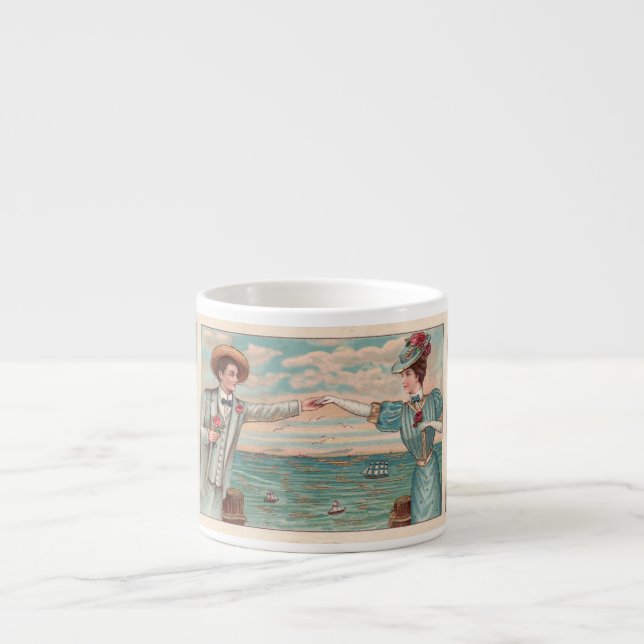 Viktorianisch Beach Liebe Dressy Ocean Wedple Espressotasse (Vorderseite)