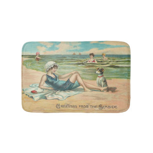 Viktorianisch Beach Swim Girl Ocean Sommerurlaub Badematte