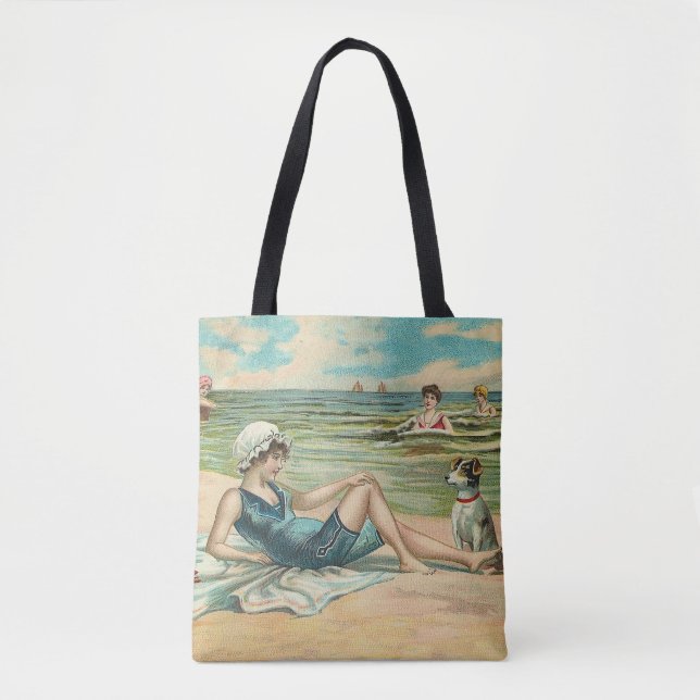 Viktorianisch Beach Swim Girl Ocean Sommerurlaub Tasche (Vorderseite)