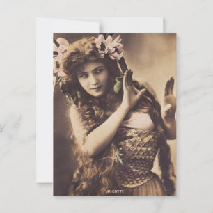 Viktorianisch Beautiful Woman Artist Ricotti Vinta Postkarte