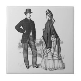 Viktorianisch Black Gray Man Woman Elegant Fliese