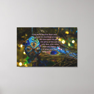 Viktorianisch Blue Bible Verse Leinwanddruck