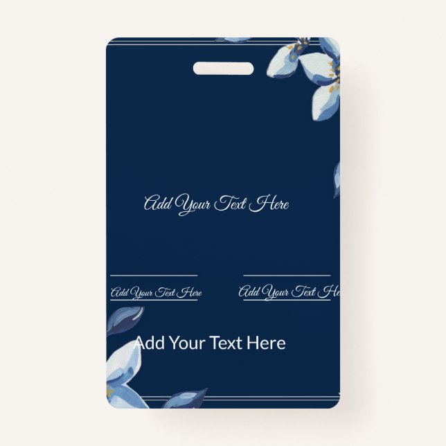 Viktorianisch Blue Floral Dusty Blue Wedding Ausweis (Vorderseite)