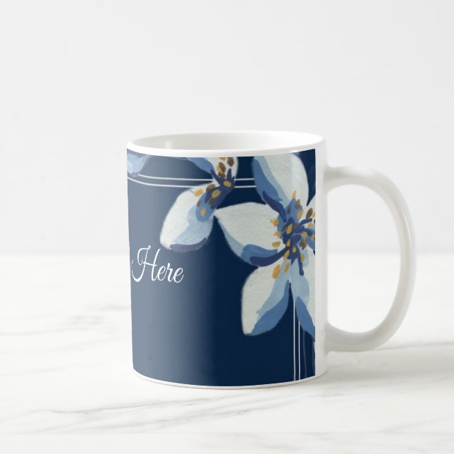 Viktorianisch Blue Floral Dusty Blue Wedding Kaffeetasse (Rechts)