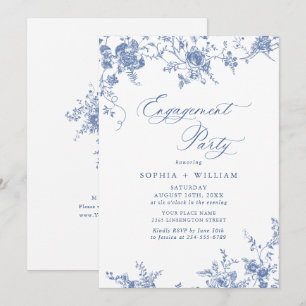 Viktorianisch Blue French Garden ENGAGEMENT PARTEI Einladung