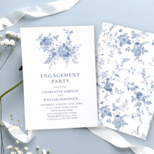 Viktorianisch Blue French Garden ENGAGEMENT PARTEI Einladung
