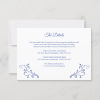 Viktorianisch Blue Wedding Details Card