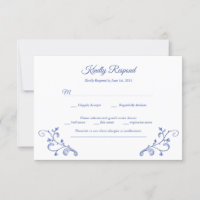 Viktorianisch Blue Wedding RSVP Card